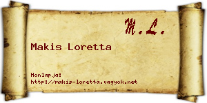 Makis Loretta névjegykártya